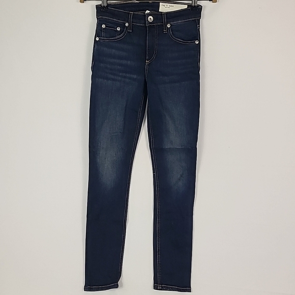 NEW Rag & Bone Women's Cate Mid-Rise Ankle Skinny Jeans Blue Denim Size 24 $195 - Picture 1 of 6